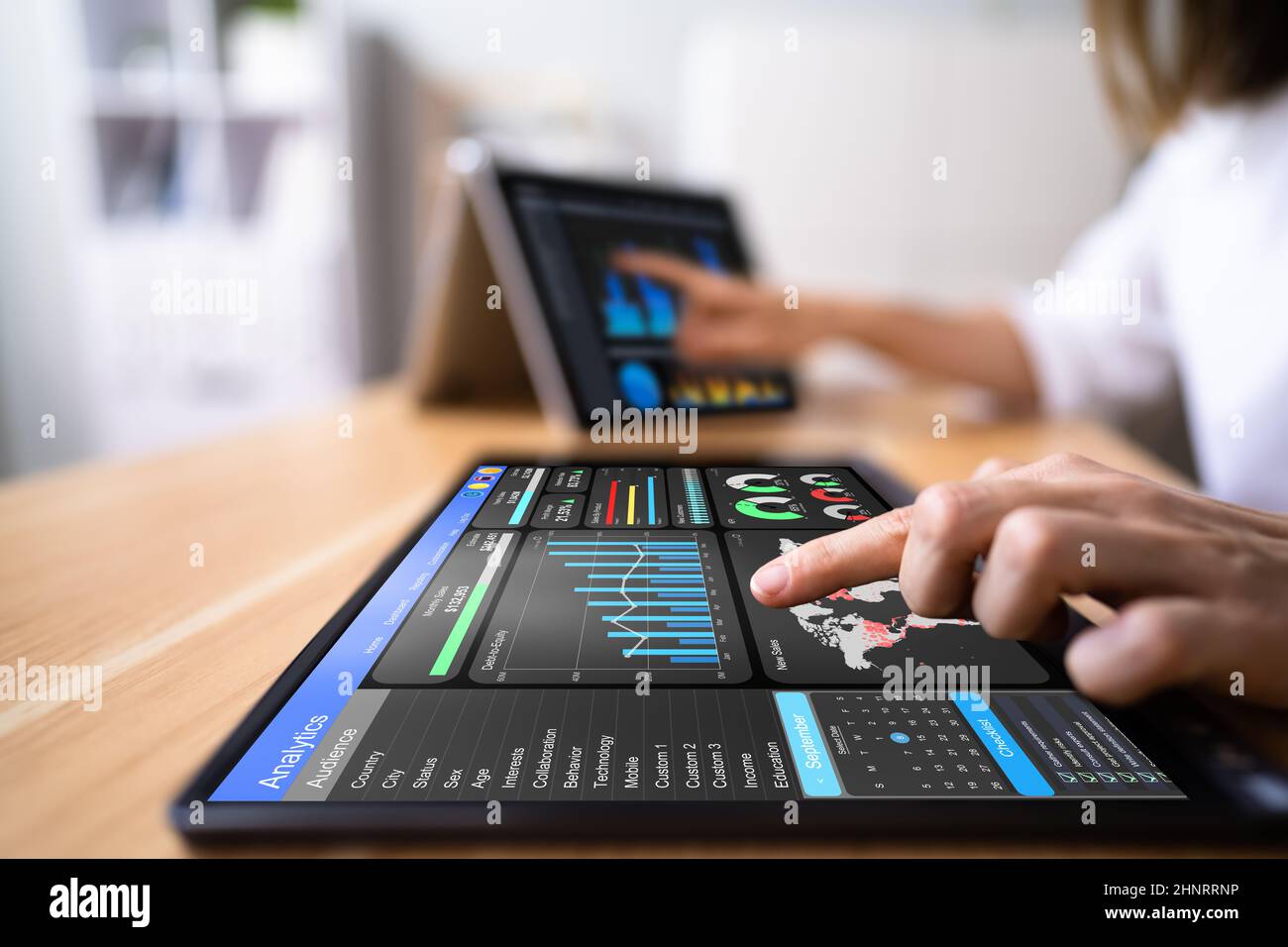 Digital Data Technology. KPI Business Dashboard Technology Stock Photo