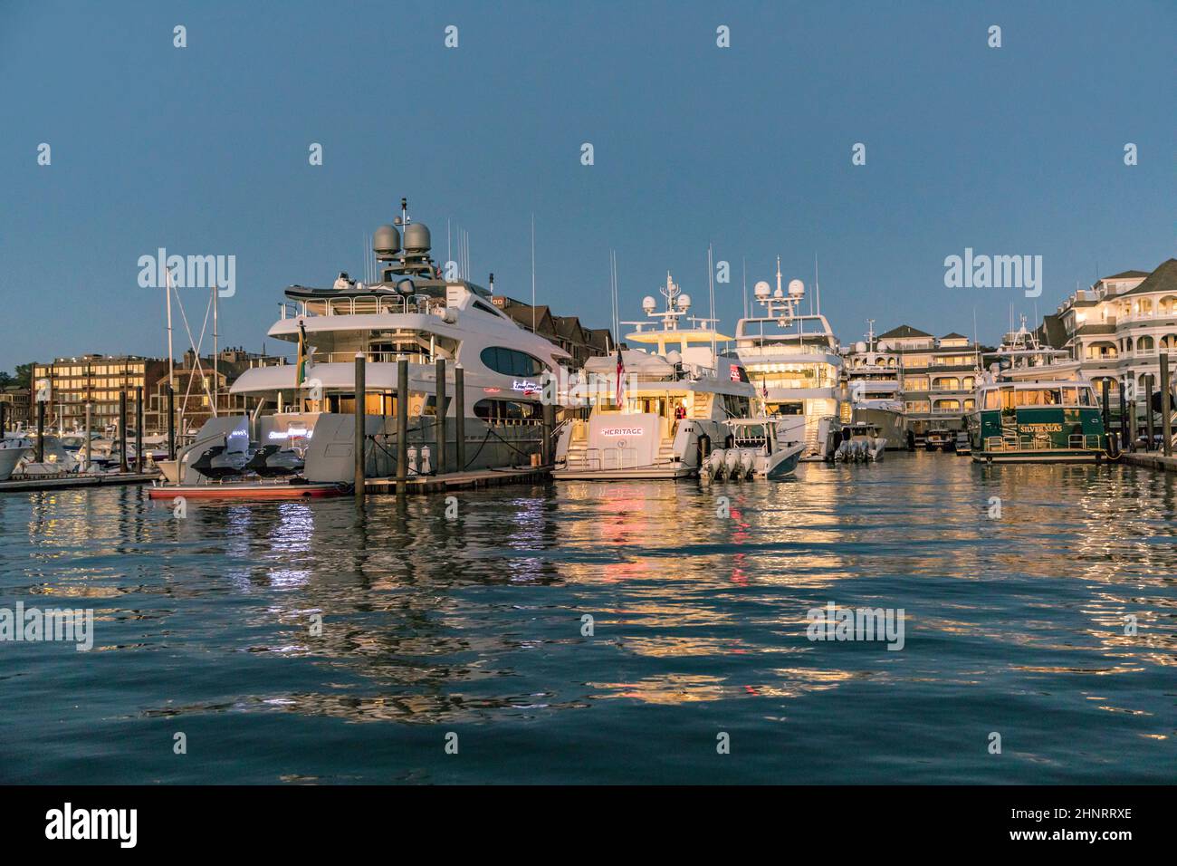 large yacht in newport harbor