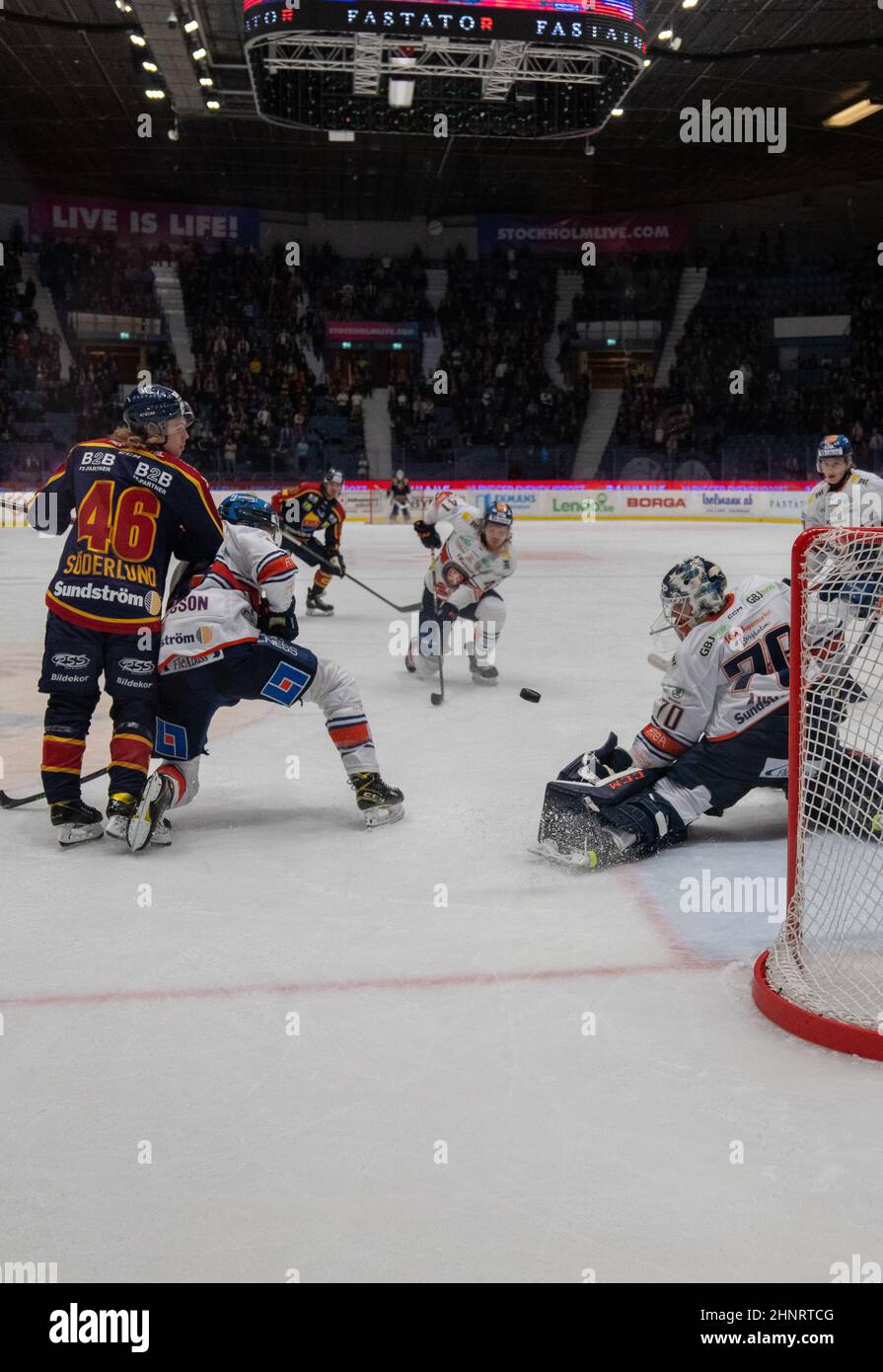 Ishockey, SHL, Djurgarden - Vaxjo at hovet in Stockholm Sweden 20220217. High quality photo Stock Photo