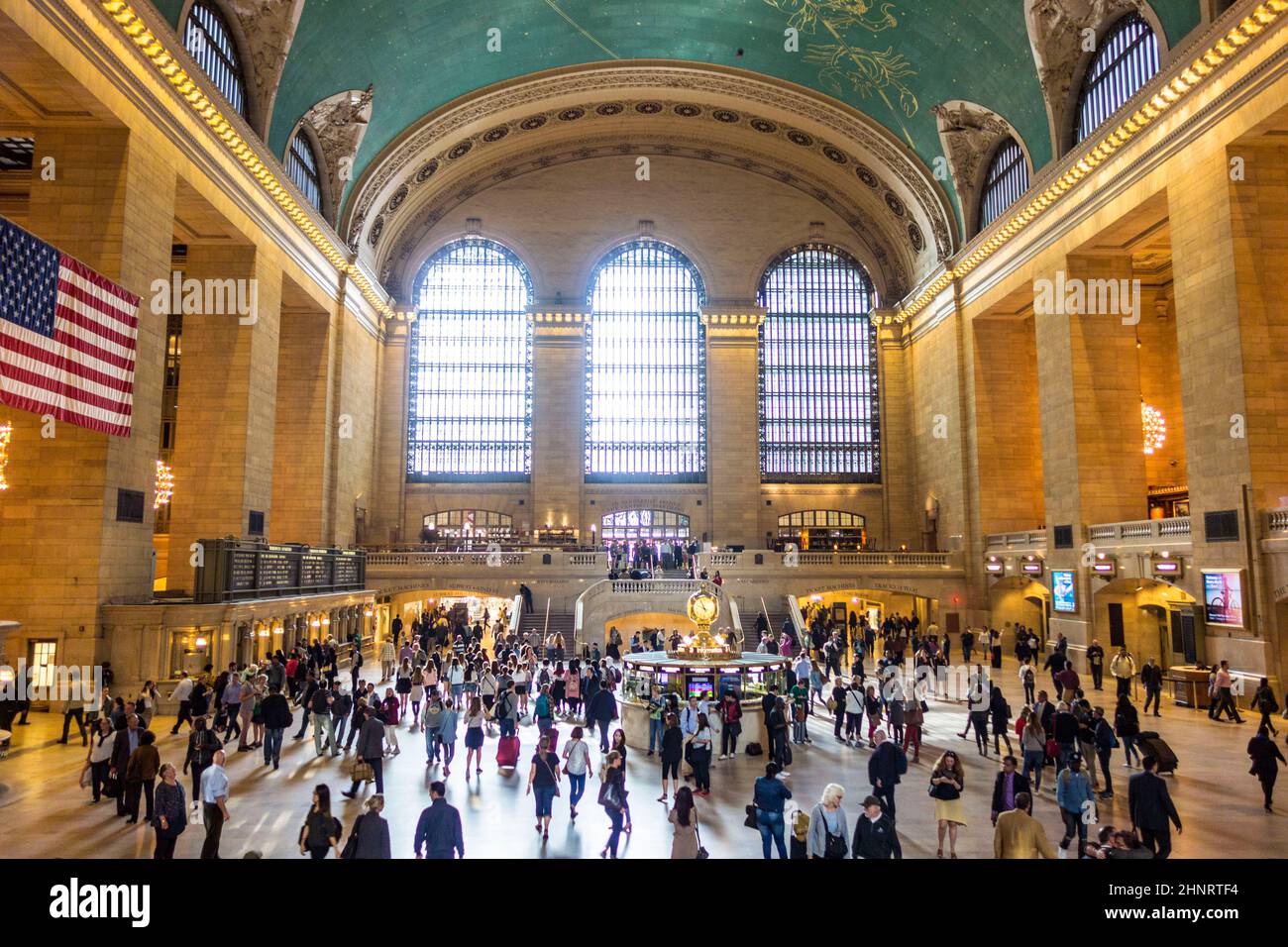 Commuters and tourists in the grand central station in New York Stock Photo