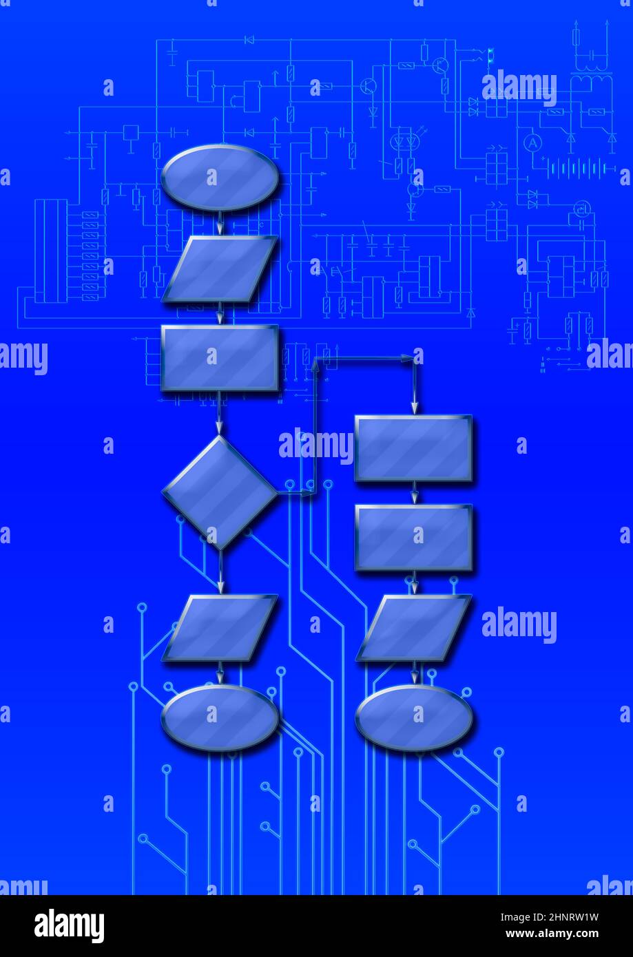 Empty flow chart diagram use for programming Stock Photo - Alamy