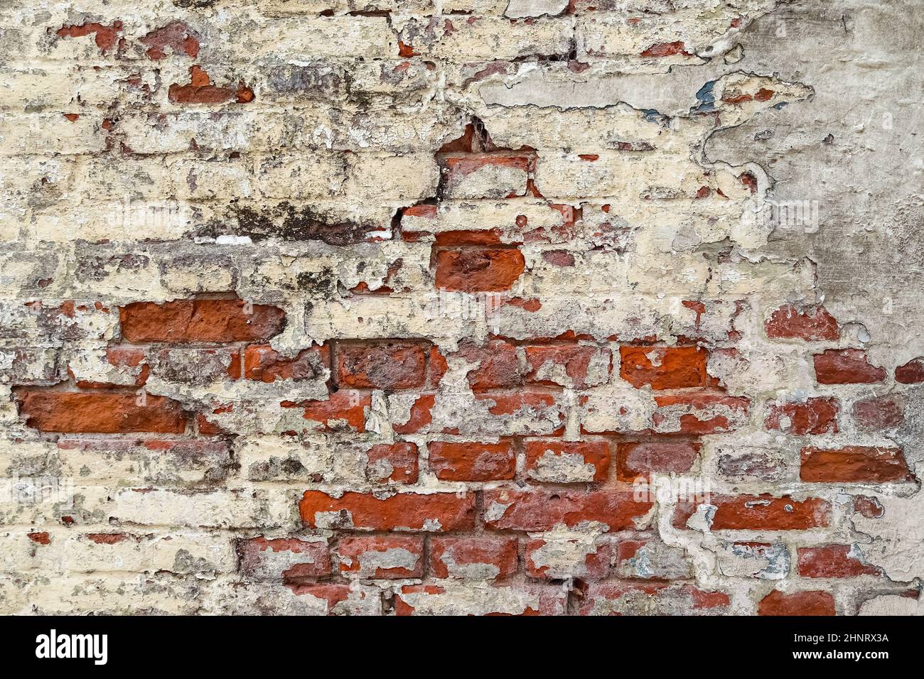 Old vintage weathered brick wall with peeling paint Stock Photo - Alamy