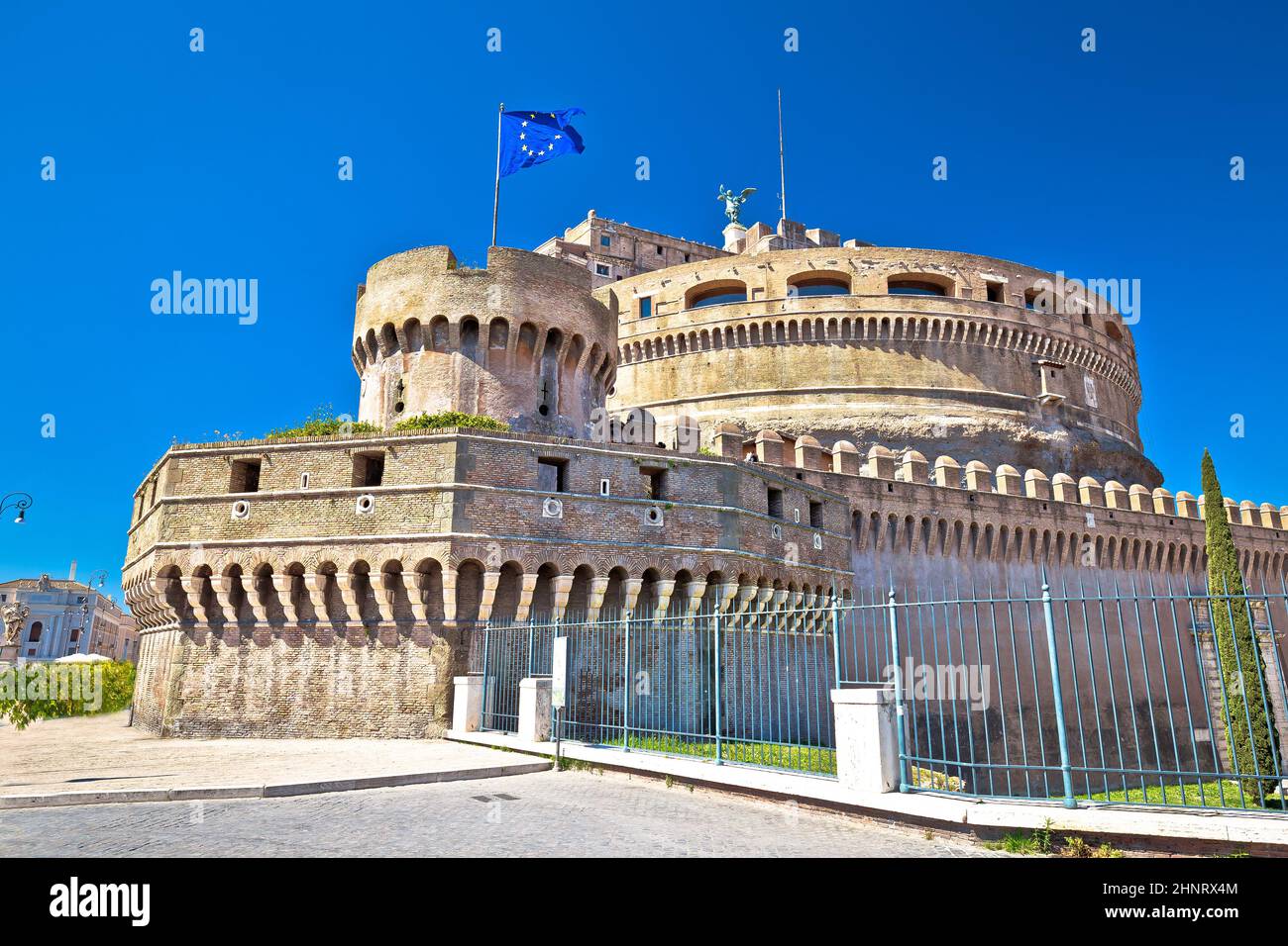 Castel Sant Angelo or The Mausoleum of Hadrian on Tiber river in Rome Stock Photo