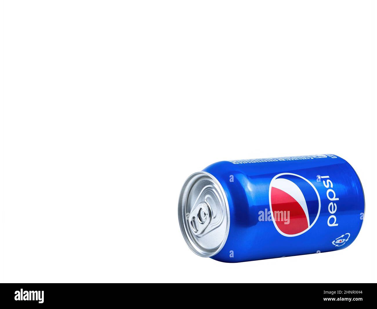Kiev Ukraine, 12.15.2021. Aluminum can of Pepsi Cola drink. Stock Photo