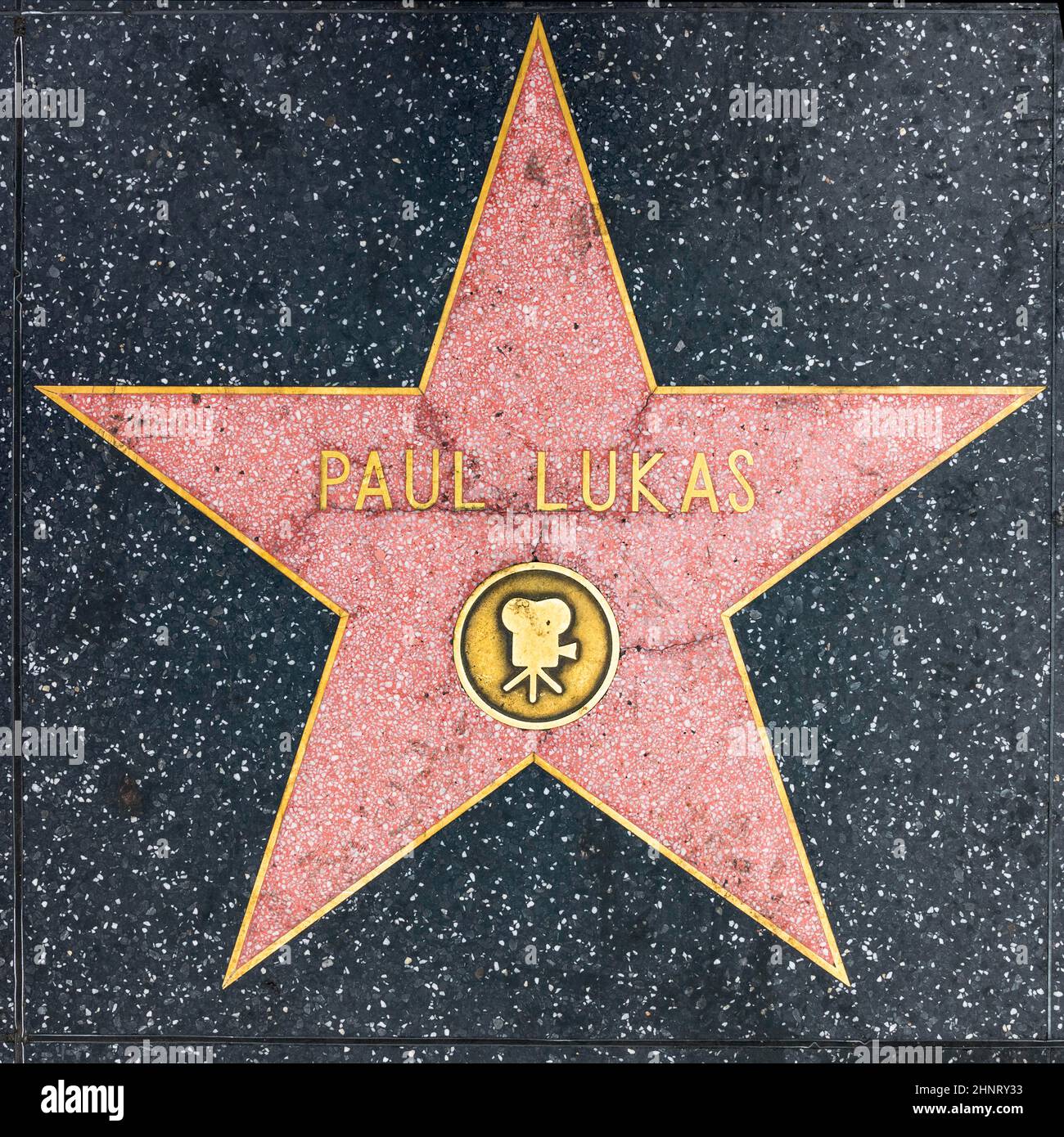 closeup of Star on the Hollywood Walk of Fame for Paul Lucas Stock