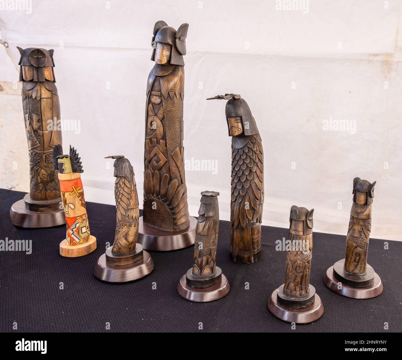 Indian Market, 2021 Carved Wood Figurines Stock Photo Alamy