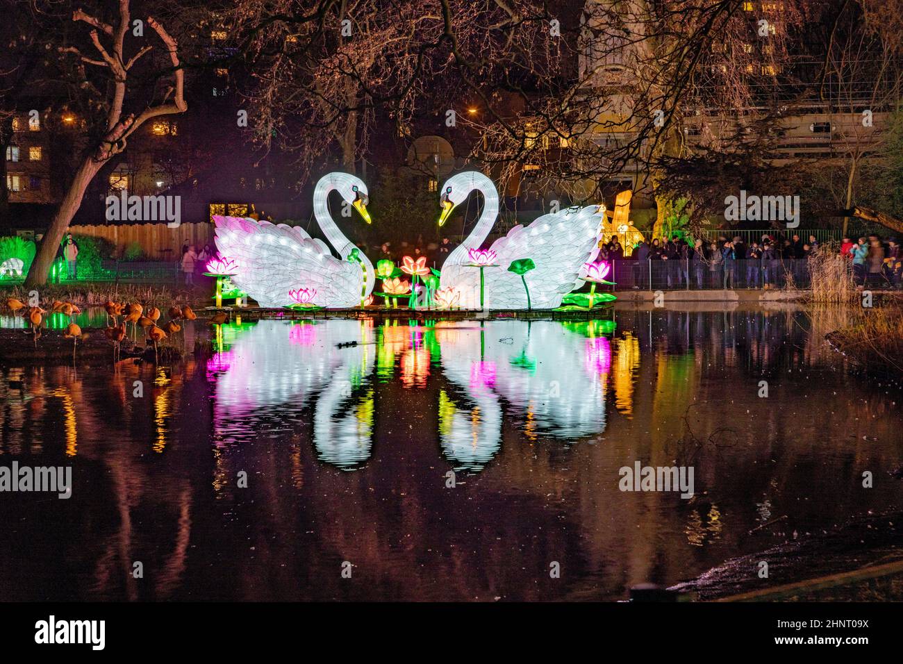 CHINA LIGHT-FESTIVAL at Cologne Zoo with many animals made of light ...