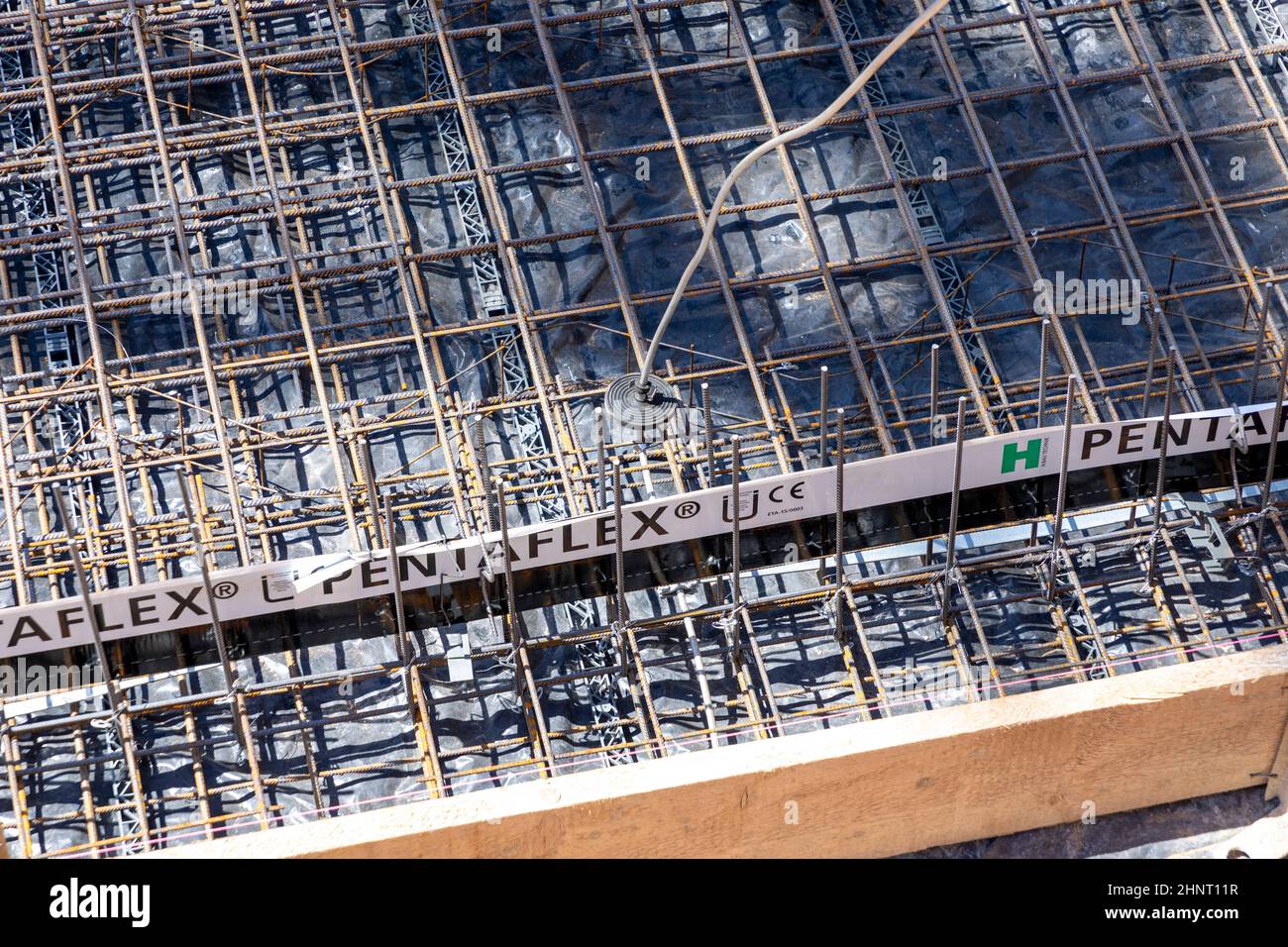 foundation with water resistance concrete and a pentaflex isolation Stock Photo