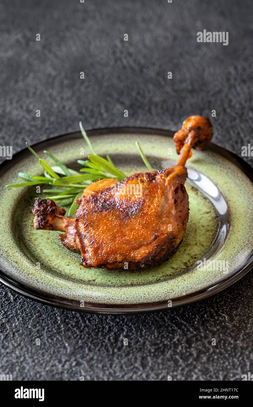 Duck Confit - a French dish made with the duck legs Stock Photo
