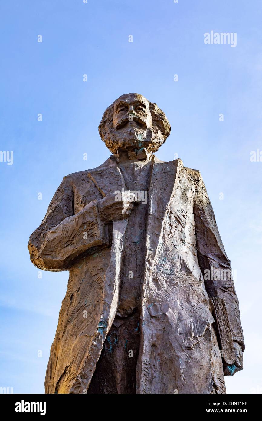 statue of philosopher Karl Marx and kommunist founder in Trier in Germany Stock Photo