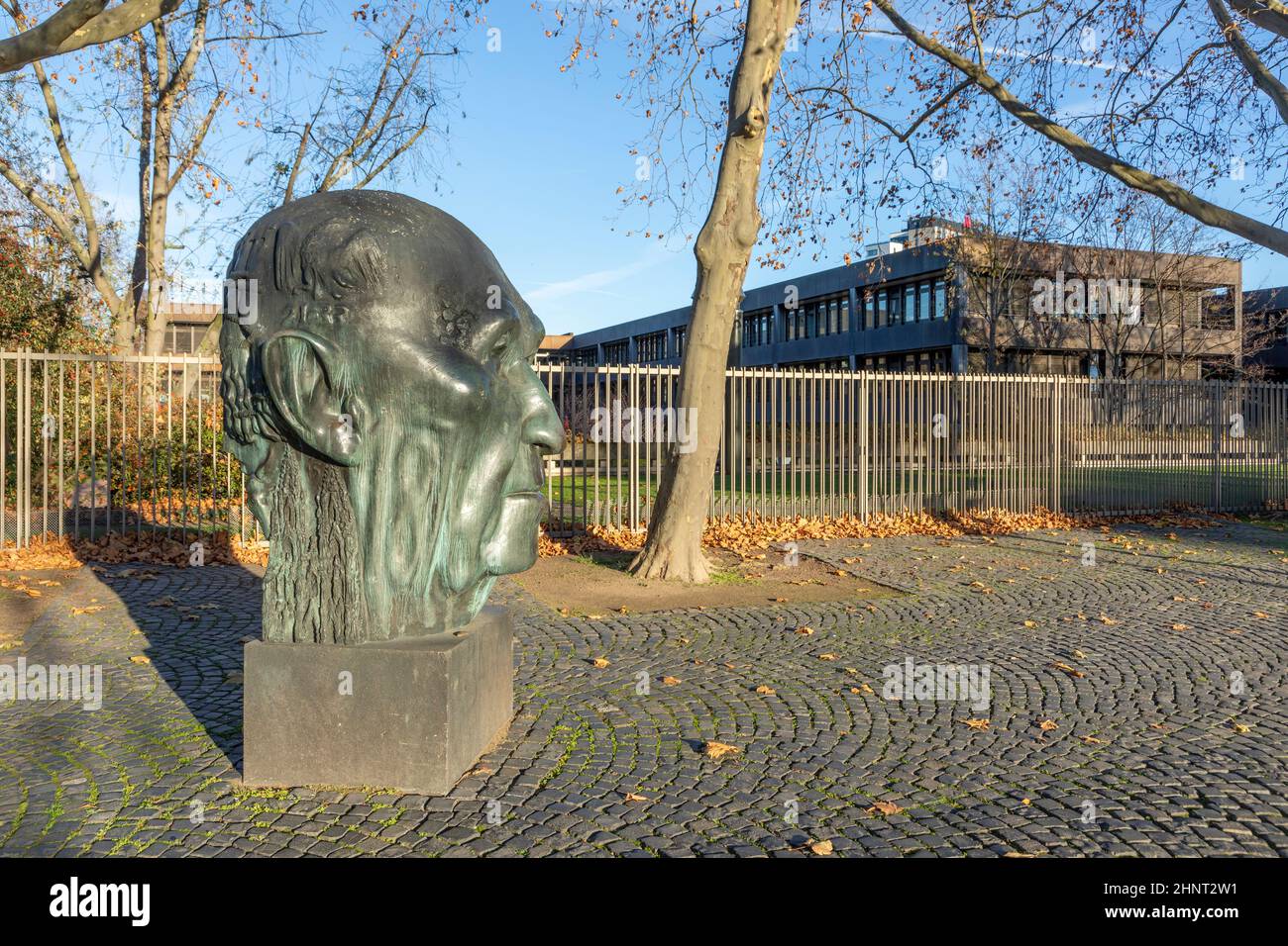 Statue of Konrad Adenauer created by sculptor Hubertus von Pilgrim in May 1982. Stock Photo