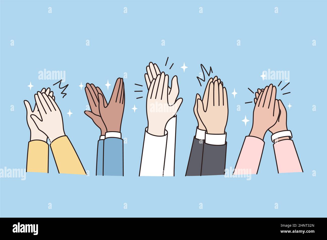 Cartoon man hands clap gesture hi-res stock photography and images - Alamy