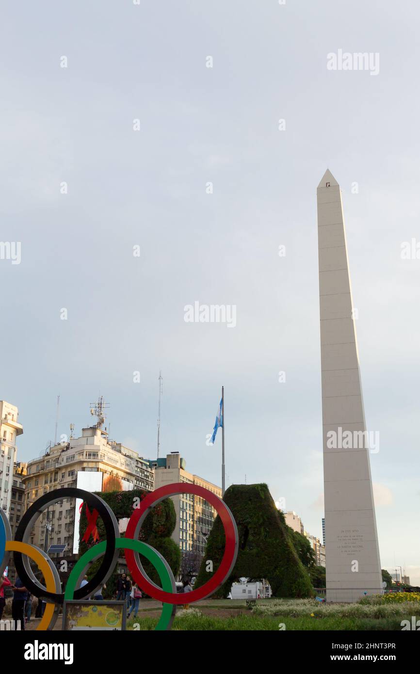 Buenos Aires obelisk view, Argentina landmark Stock Photo