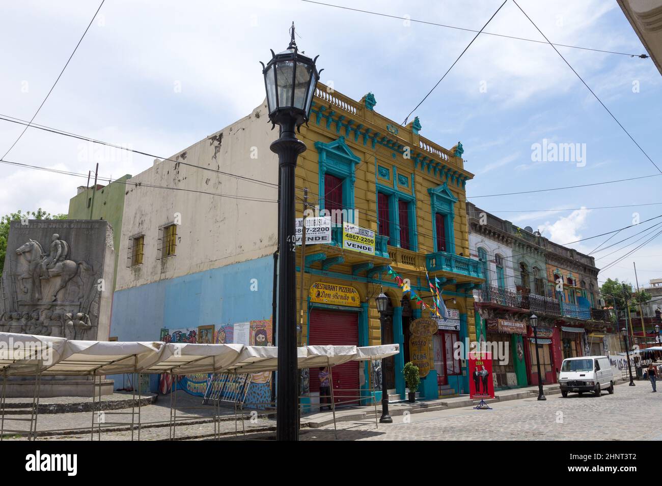 La Boca neighborhood with few people, Argentina landmark Stock Photo