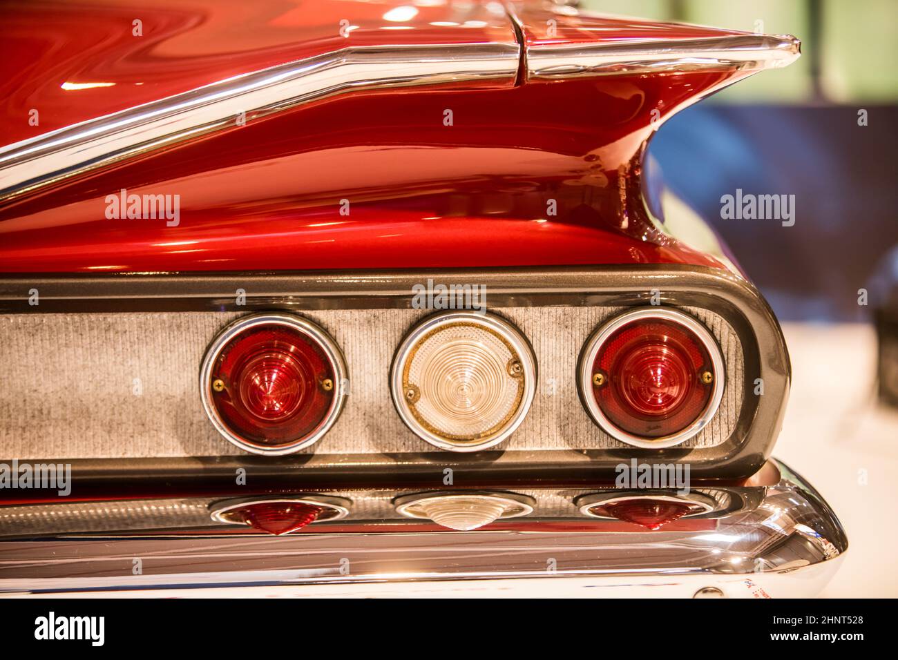 Close up image of the rear lights of a vintage car Stock Photo - Alamy