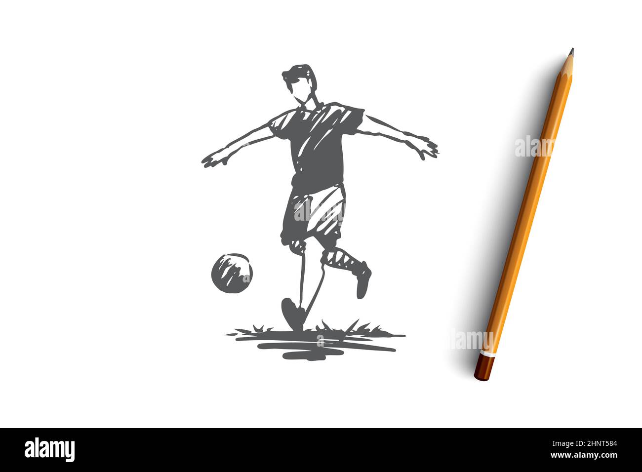 Football player team game soccer sports activity hand drawn stickman  cartoon doodle sketch vector graphic illustration  CanStock