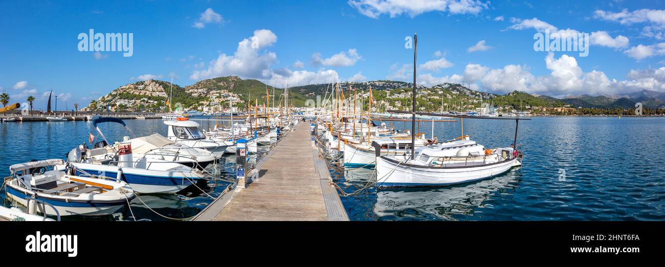 Port d’Andratx marina with boats on Mallorca travel traveling holidays vacation panorama in Spain Stock Photo