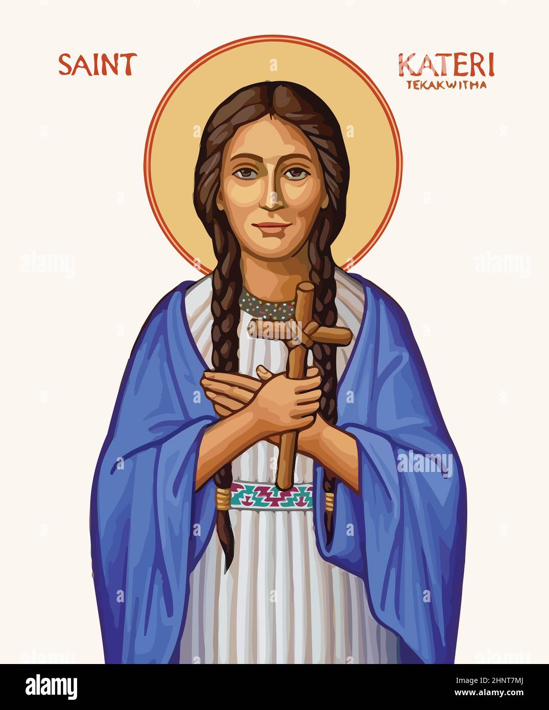 saint kateri tekakwitha  faith religion illustration Stock Photo