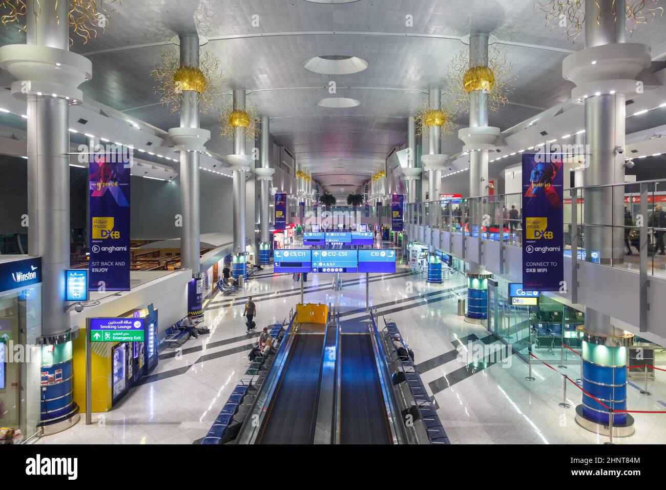 Dubai International Airport Terminal Concourse C DXB in the United Arab Emirates Stock Photo
