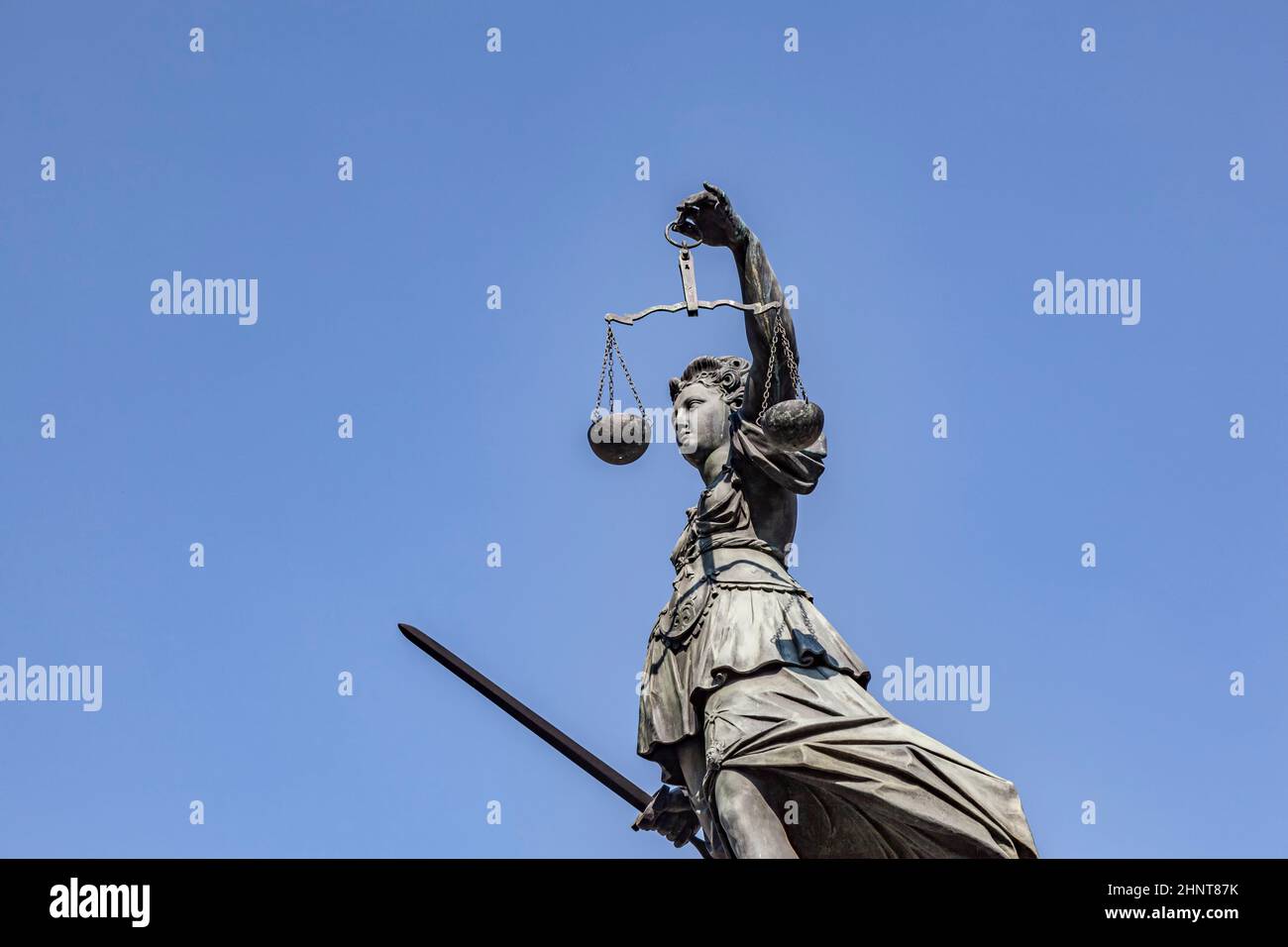 Max Romer Justice Statue of Lady Justice in front of the Romer in Frankfurt - Germany ...