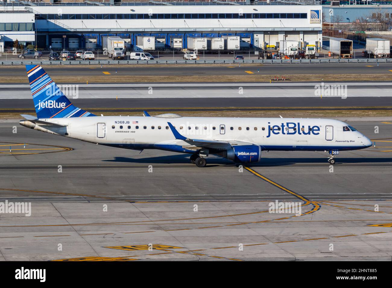 JetBlue Embraer 190 airplane New York JFK airport in the United States Stock Photo