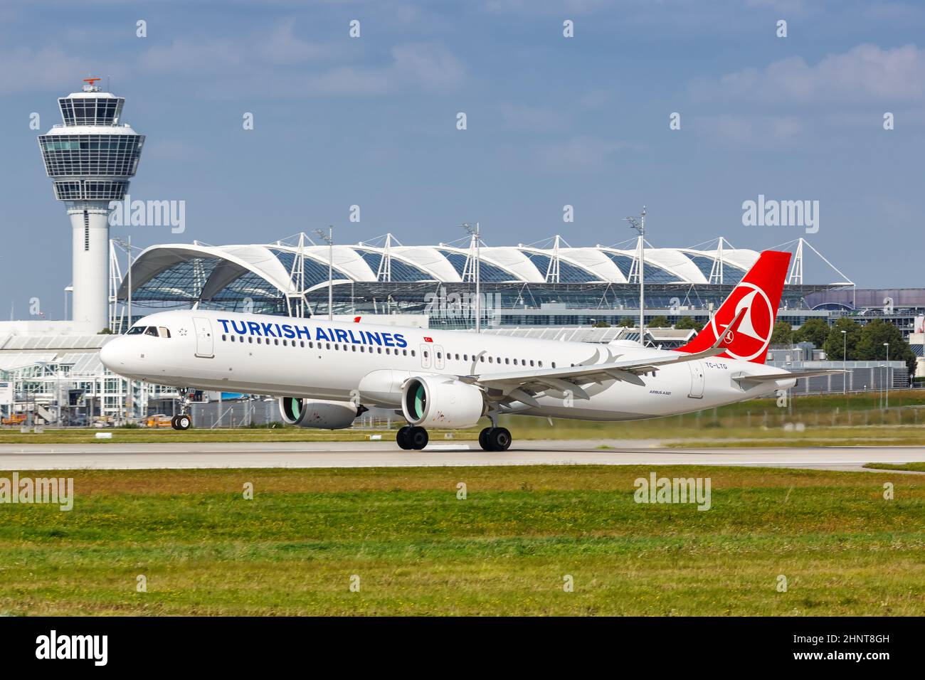 Turkish Airlines Airbus A321neo airplane Munich airport in Germany Stock Photo