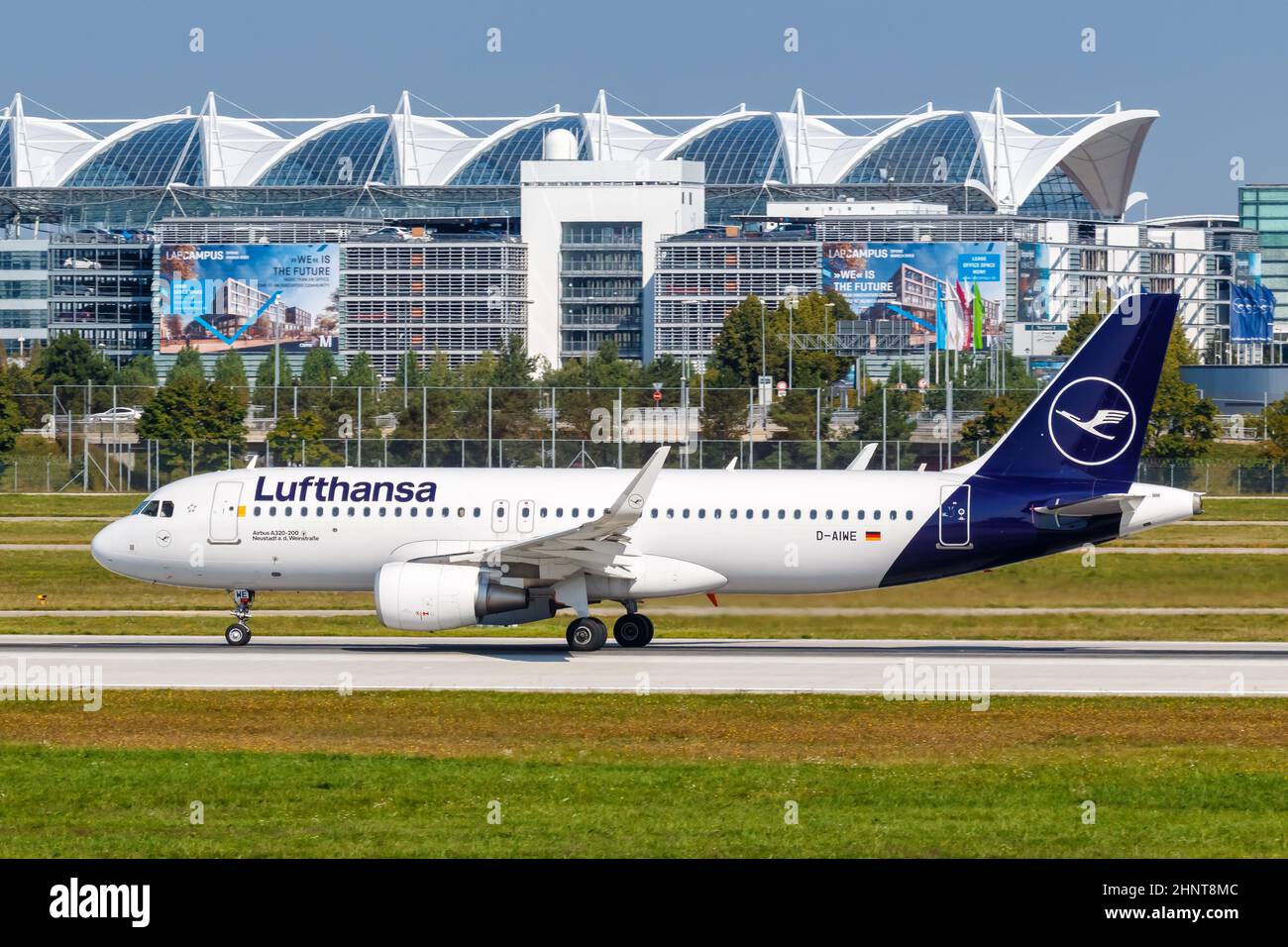 Lufthansa Airbus A320 airplane Munich airport in Germany Stock Photo