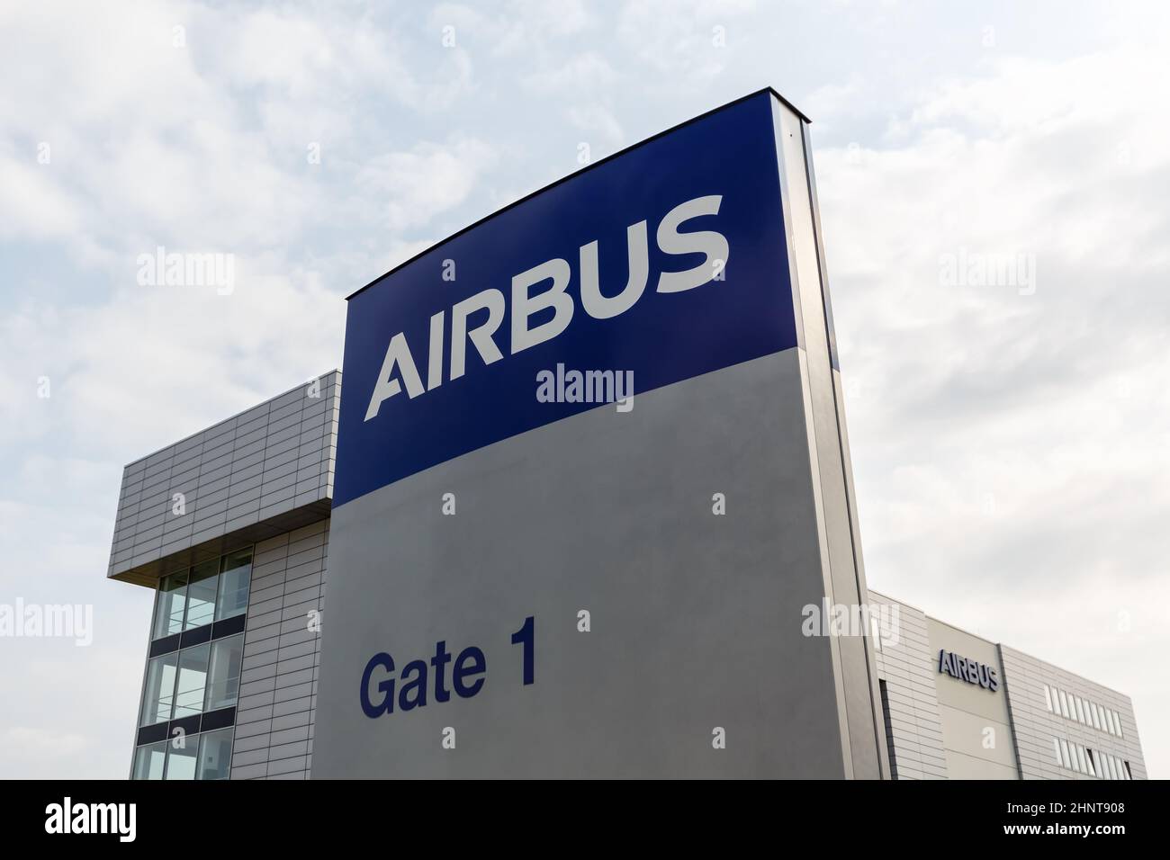 Airbus logo at the branch office at Bremen Airport in Germany Stock Photo -  Alamy