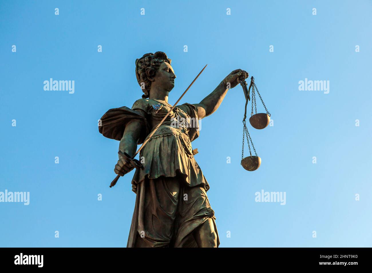 Max Romer Justice Statue of Lady Justice in front of the Romer in Frankfurt - Germany ...