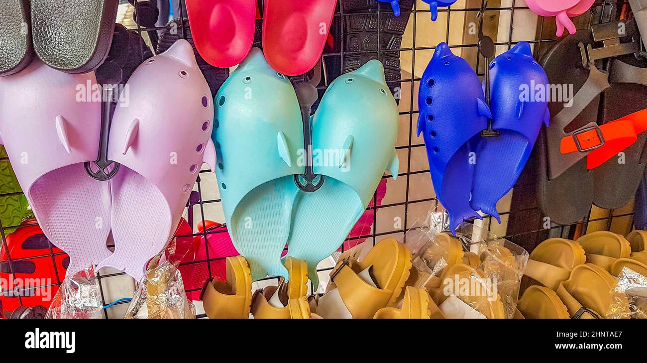 colorful dolphins fish shoes for sale in bangkok thailand 2HNTAE7