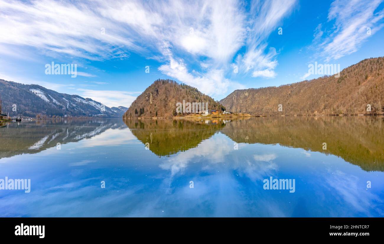 famous Danube loob in Haibach, Schloengen, austria Stock Photo