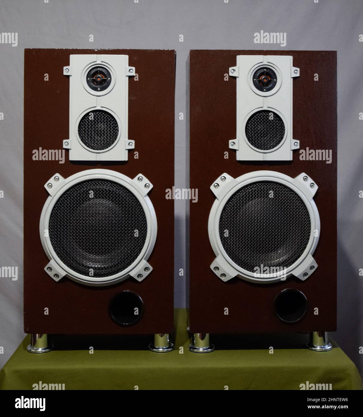 Music speakers, vintage speakers Stock Photo Alamy