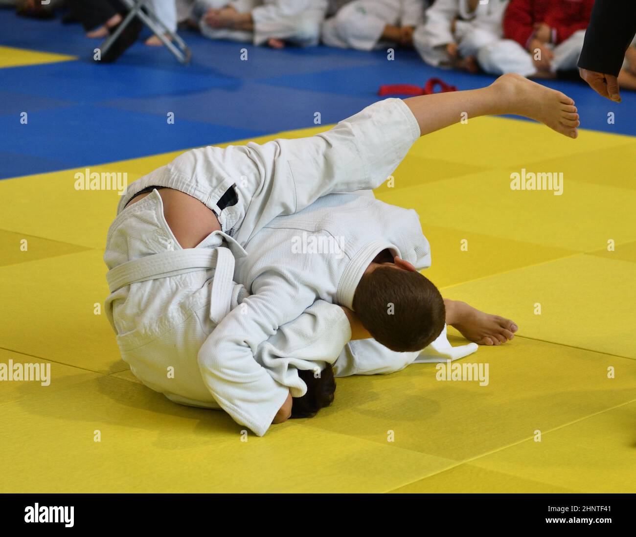 Boys compete in Judo Stock Photo