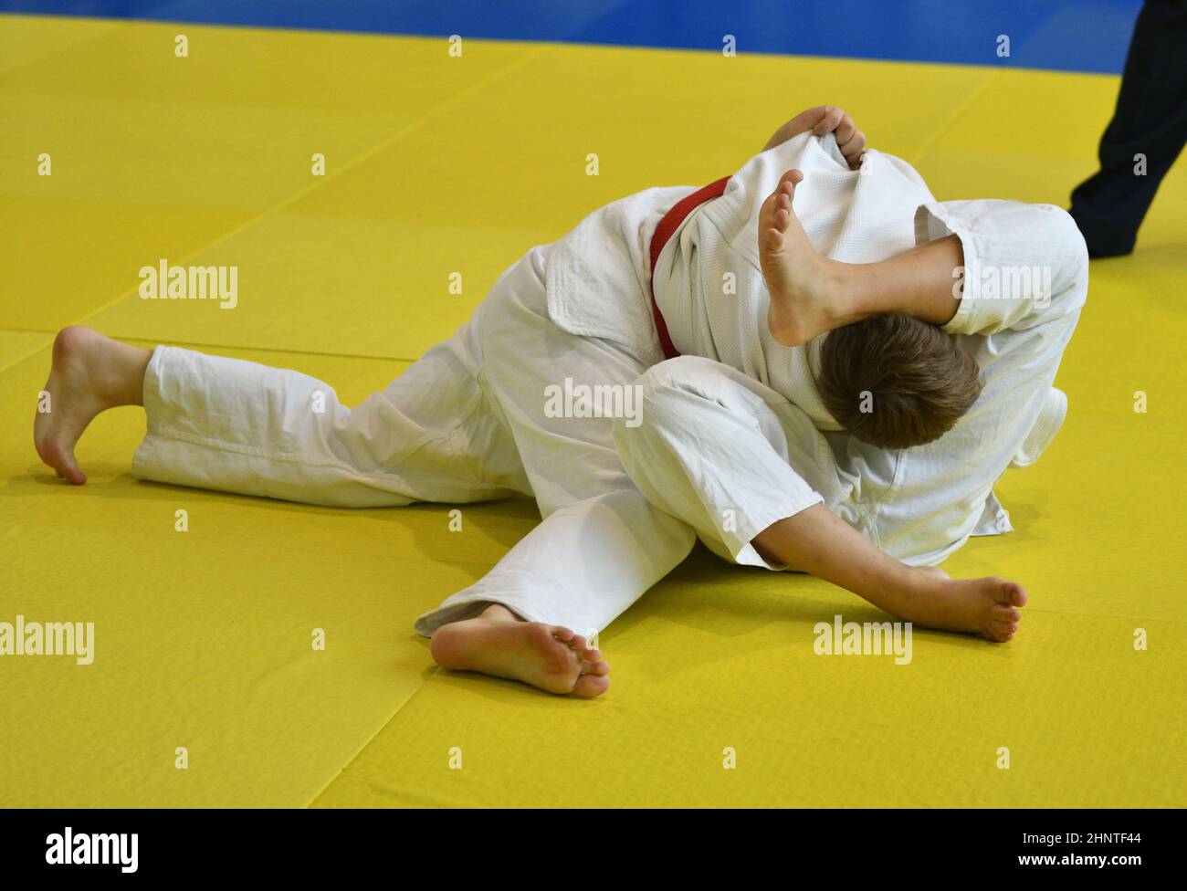 Boys compete in Judo Stock Photo