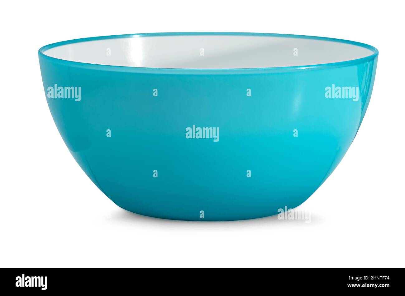The empty green deep saucer isolated on white background Stock Photo