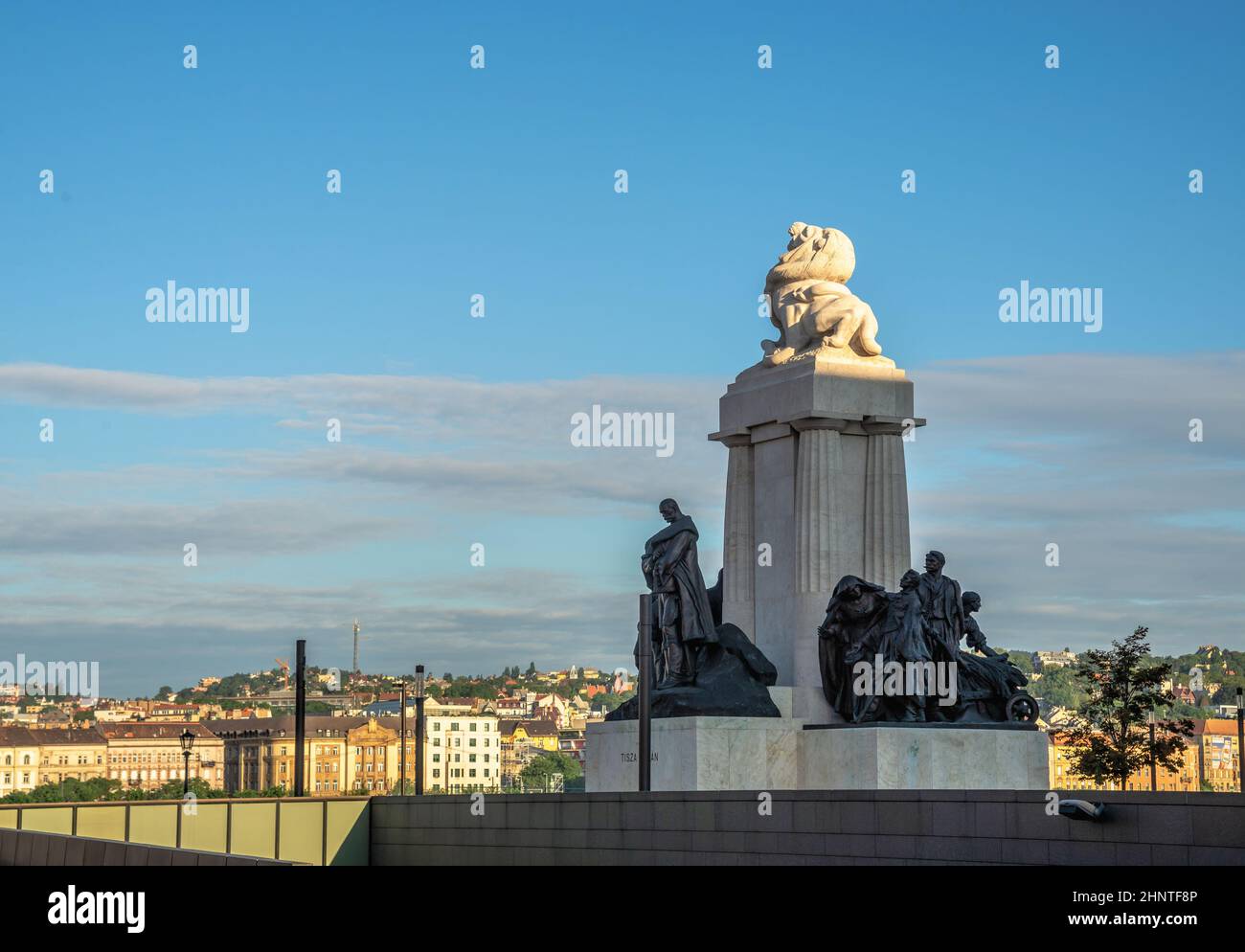 Monument to Istvan Tisza in Budapest, Hungary Stock Photo