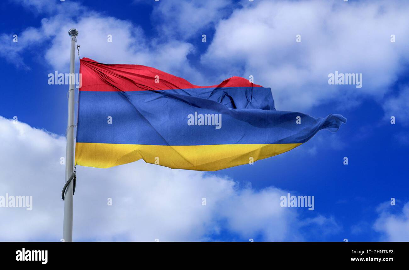Armenia flag - realistic waving fabric flag Stock Photo - Alamy