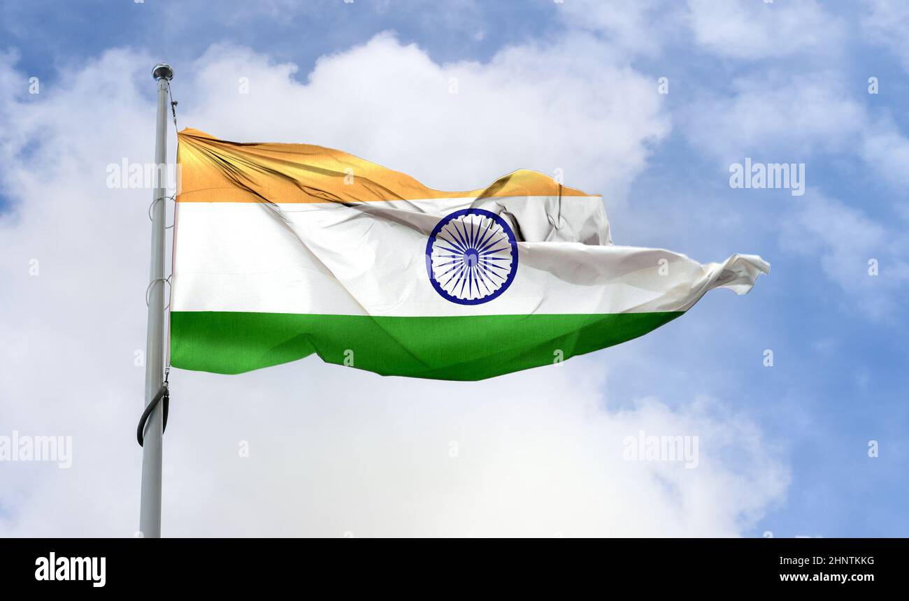 India flag - realistic waving fabric flag Stock Photo - Alamy