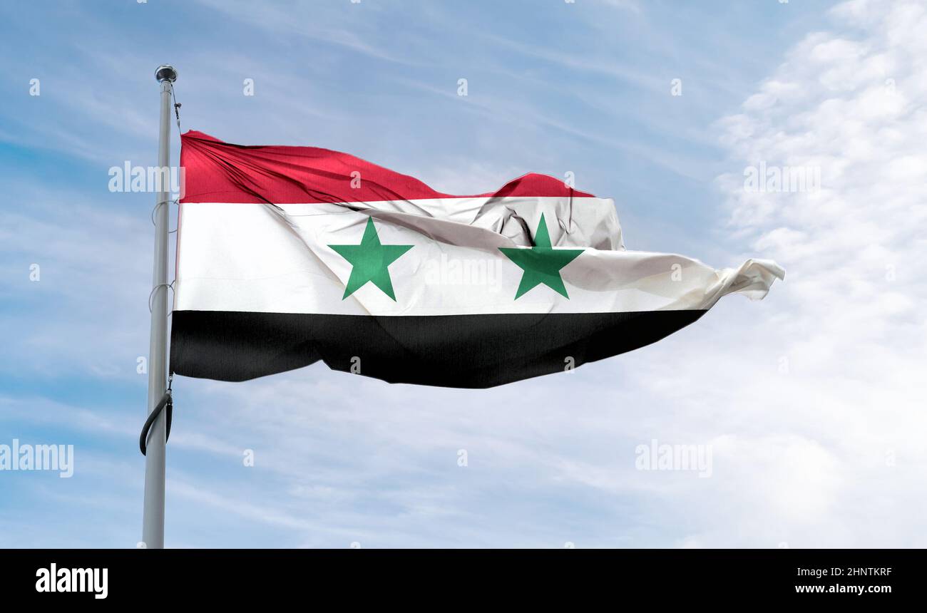 3D-Illustration of a Syria flag - realistic waving fabric flag. Stock Photo