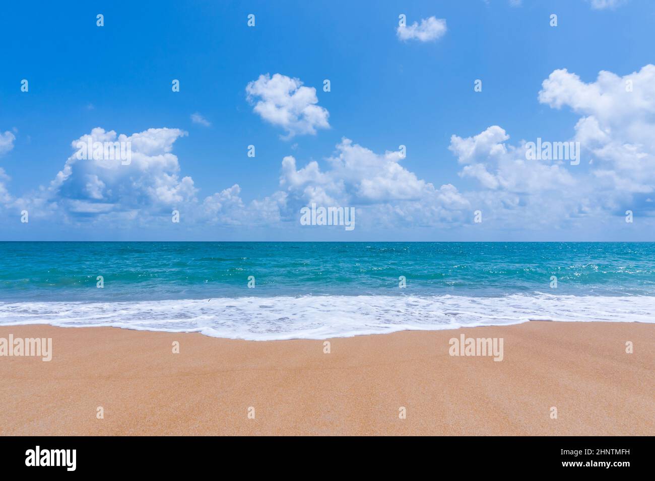 Summer and relax concept, Beach sand and blue sea landscape nature in ...