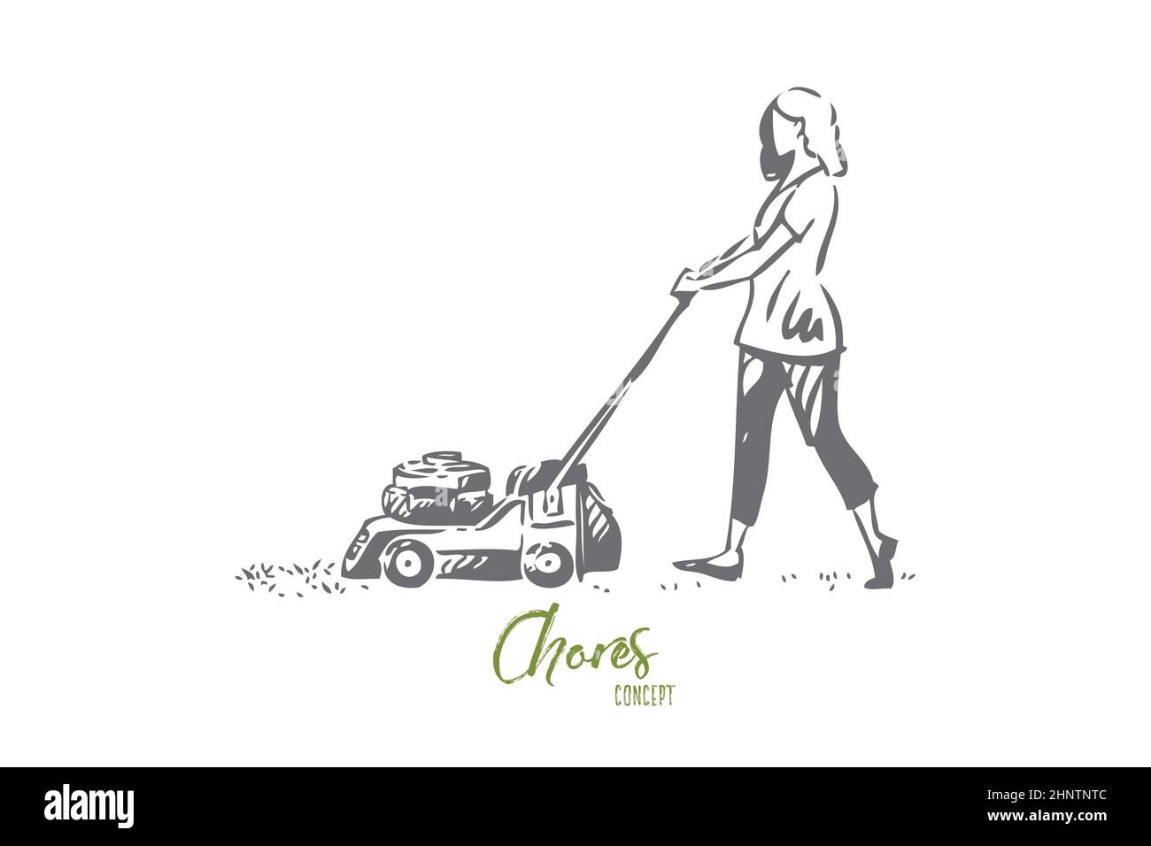 Cutting long grass in lawn Cut Out Stock Images & Pictures Alamy