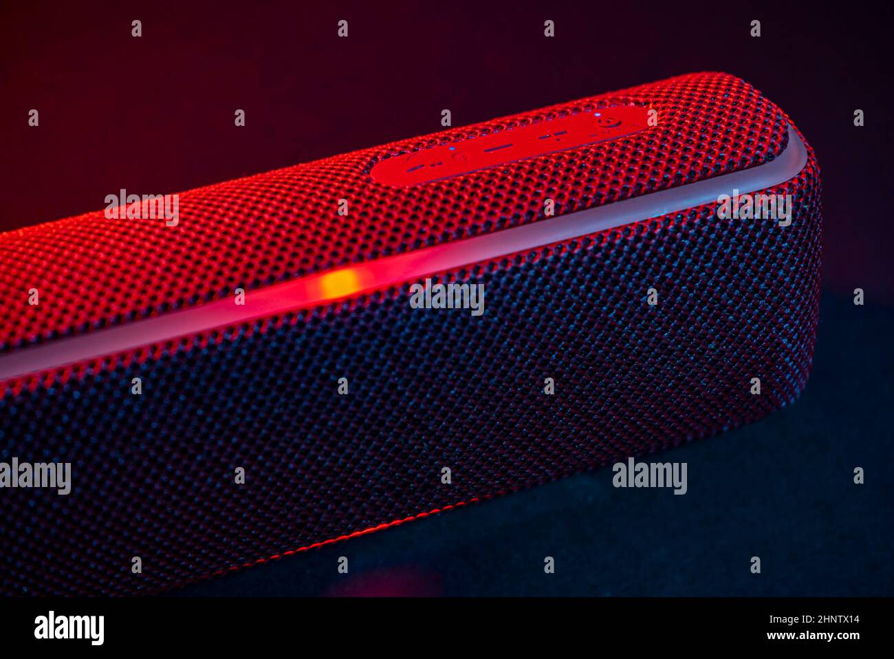 Portable bluetooth speaker at night Stock Photo