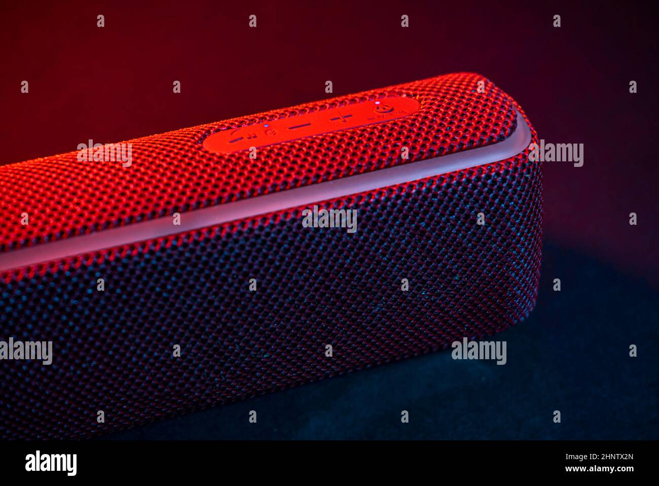 Portable bluetooth speaker at night Stock Photo