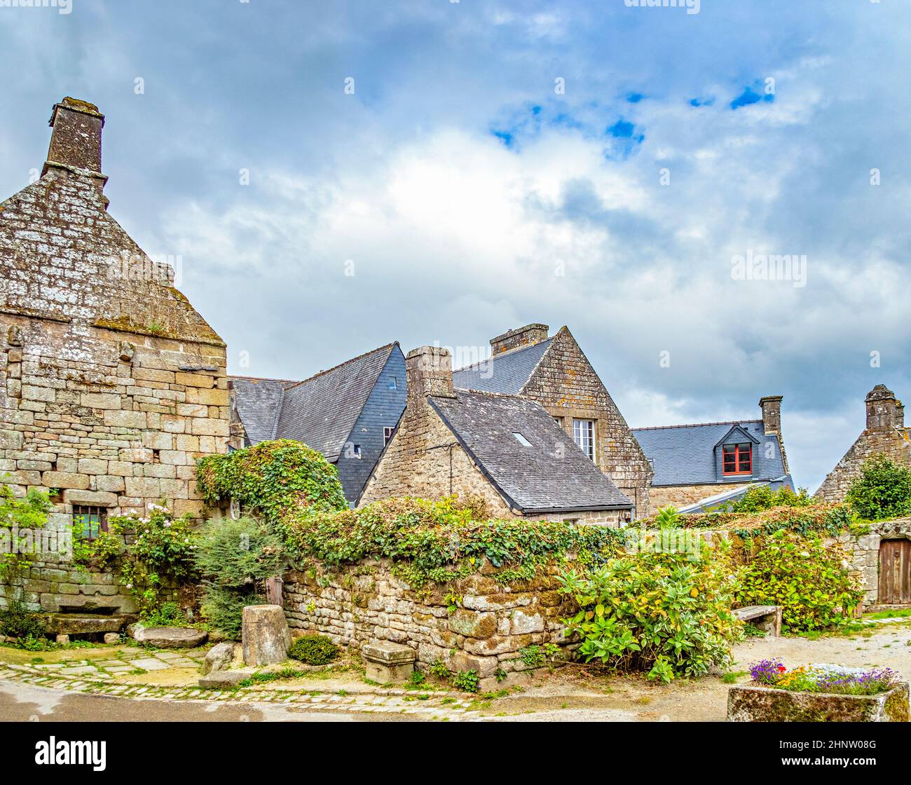 beautiful houses in Locronan, Brittany, France Stock Photo Alamy