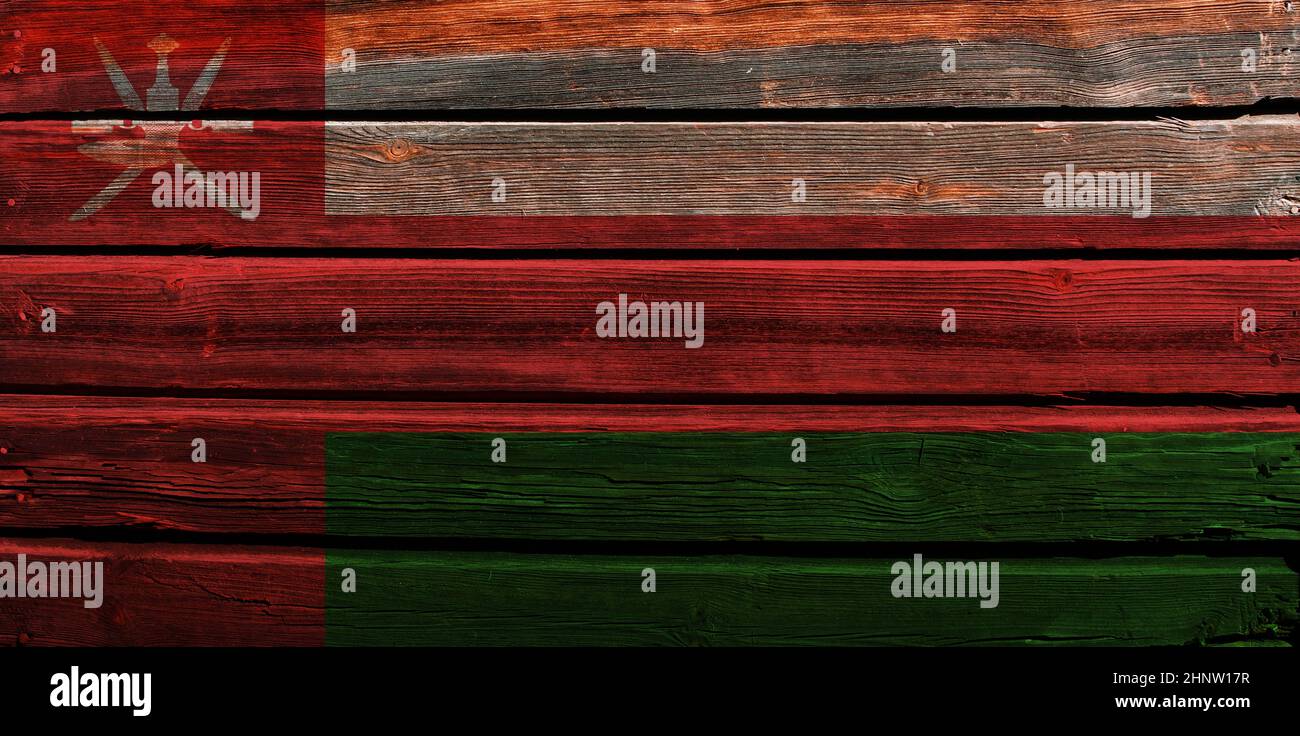 3D Flag of Oman on a old wood wall background Stock Photo - Alamy