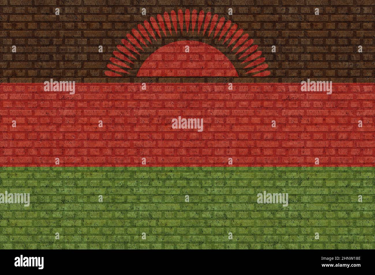 3D Flag of Malawi on a old brick wall background Stock Photo - Alamy