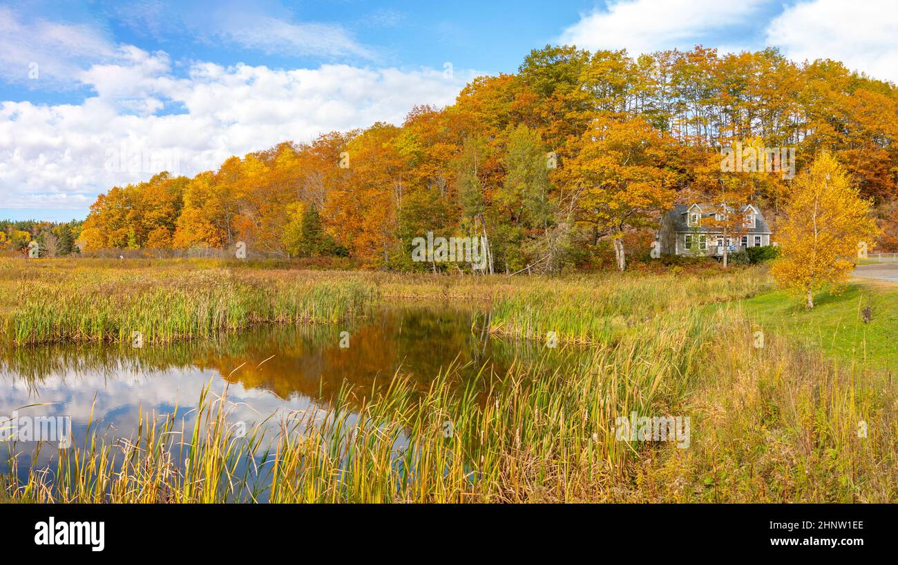 boating lake at Nova Scotia in Canada Stock Photo Alamy