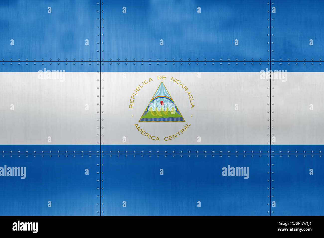 3D Flag of Nicaragua on a metal wall background Stock Photo - Alamy