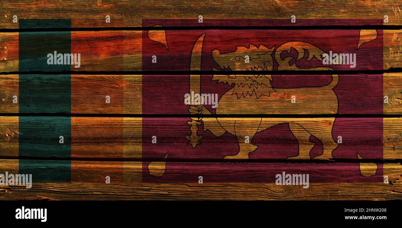 3D Flag of Sri Lanka on a old wood wall background Stock Photo - Alamy
