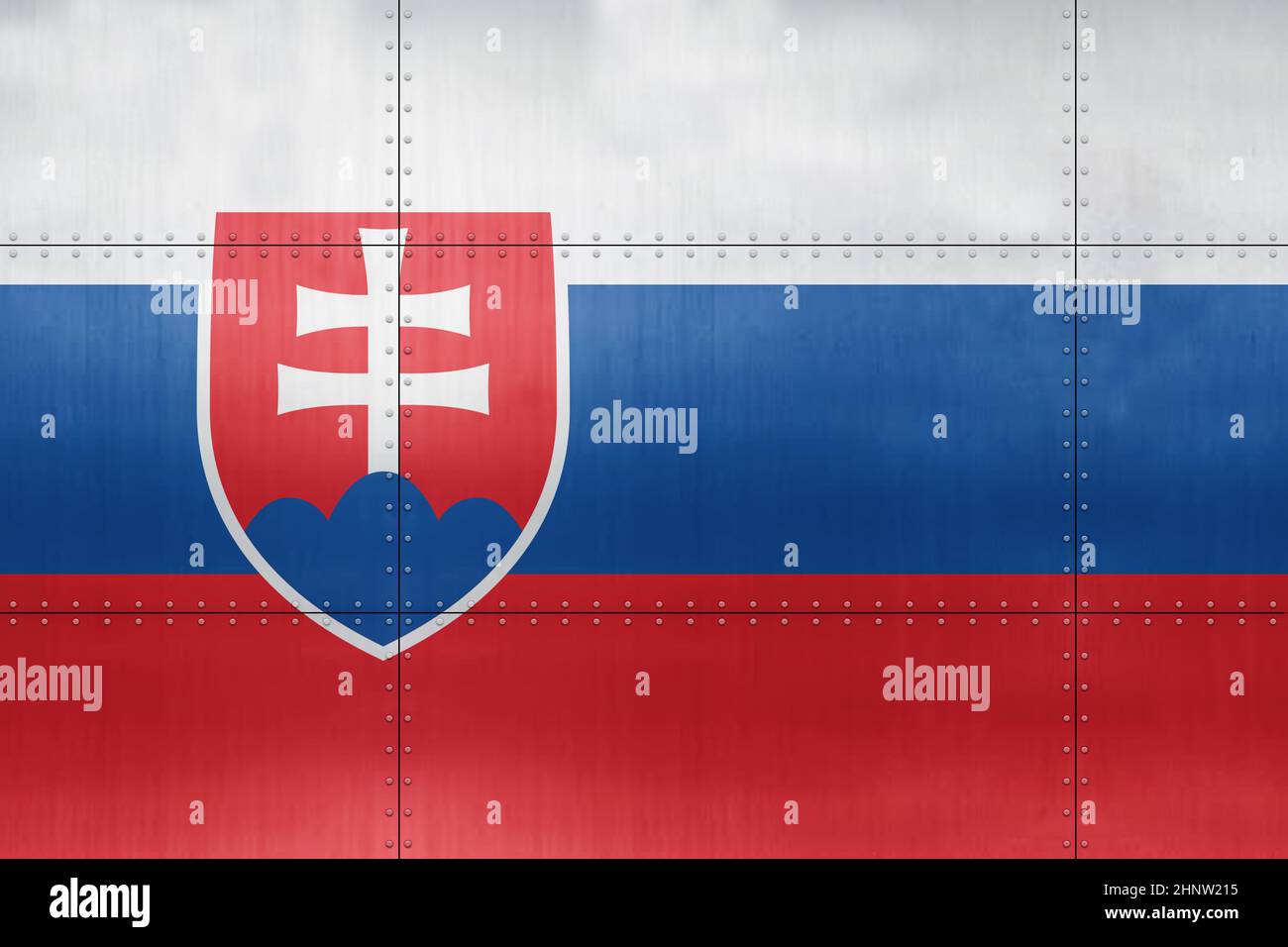 3D Flag of Slovakia on a metal wall background Stock Photo - Alamy